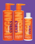 Sashapure Curls Shampoo, Curls Conditioner & Curls Leave-In Cream - 15oz, 15oz, 8oz
