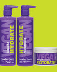 Sashapure Hydrate Shampoo, Hydrate Conditioner & Restorative Masque - 15oz, 15oz, 8oz