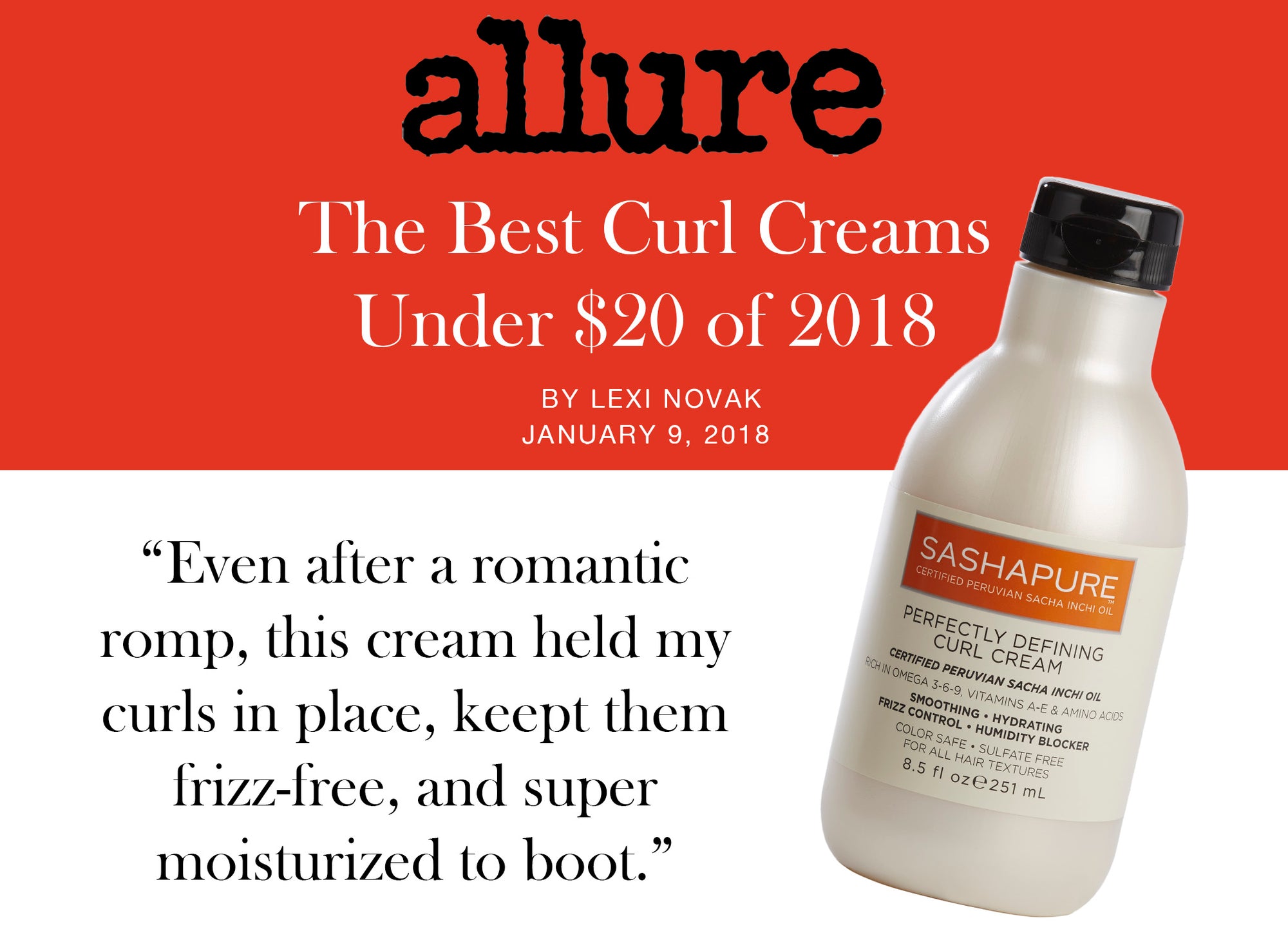 The Perfectly Defining Curl Cream Makes Allure's "Best" List for 2018! We Did It Again!